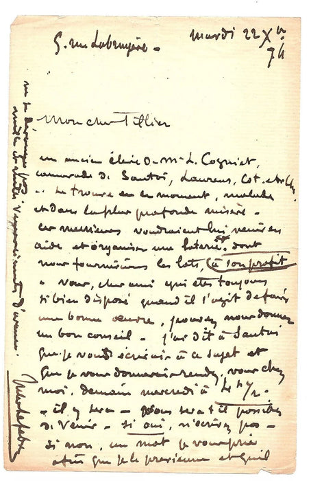 Jules LEFEBVRE peintre 5 lettres autographes signées écriture tradition son fils
