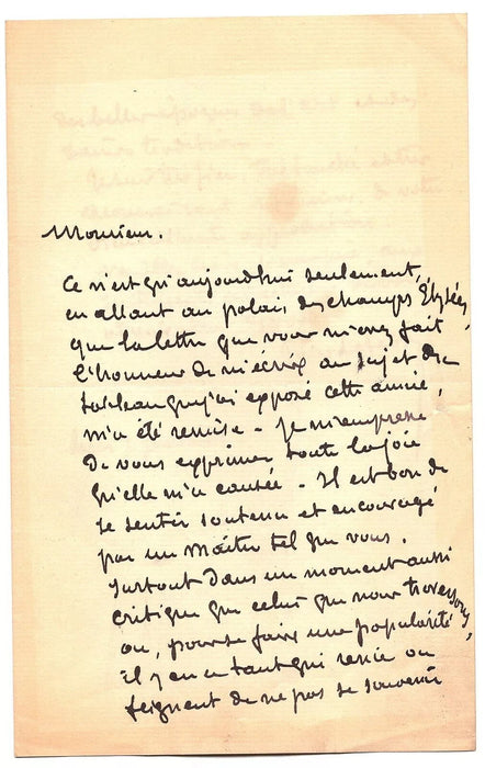 Jules LEFEBVRE peintre 5 lettres autographes signées écriture tradition son fils