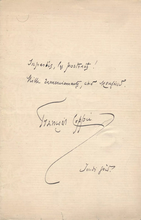 François COPPÉE poète 2 billets 3 signatures Taponier photo