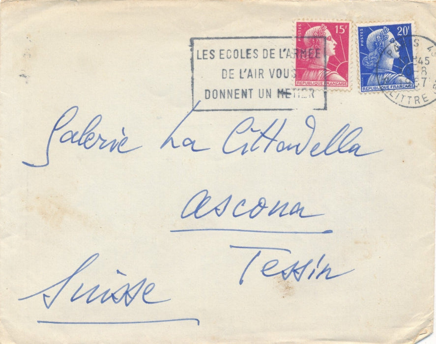 Gérard SCHNEIDER exposition art abstrait Neuchâtel P. R. Lhose lettre autographe