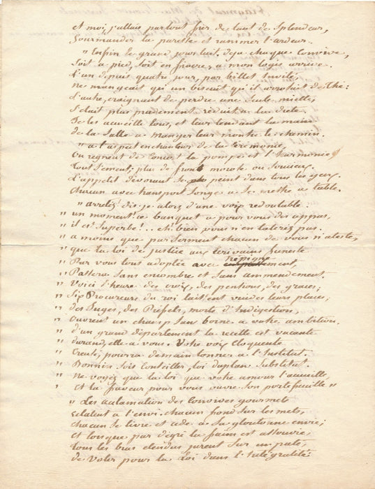 Étienne Lamothe Langon manuscrit autographe Juvénale polémique vote loi royauté