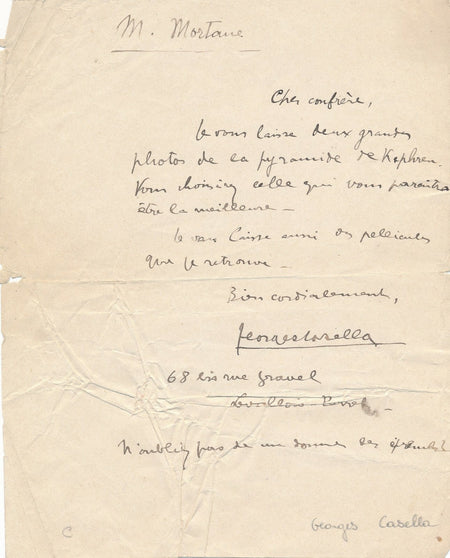 Comoedia Georges CASELLA lettre autographe signée Képhren photographie