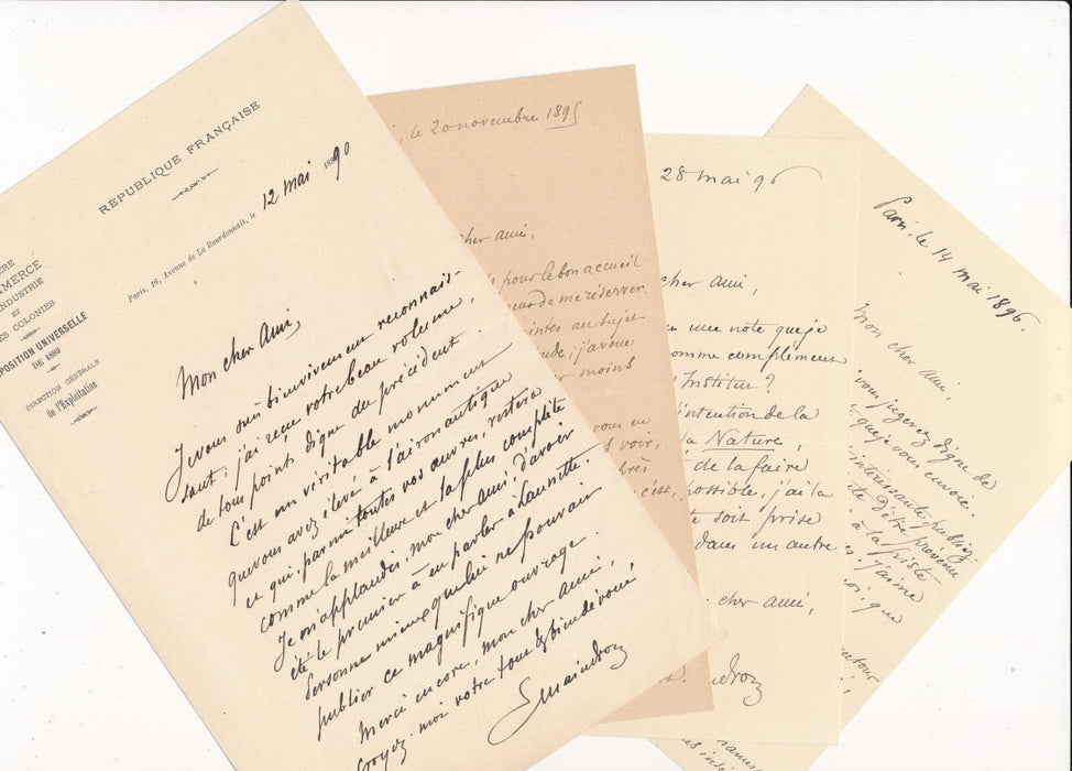 Ernest MAINDRON 8 lettres autographes signées à Gaston TISSANDIER revue Nature