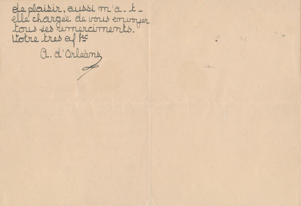 Anne d'Orléans (1906-1986) 2 lettres autographes signées portrait duc d'Orléans