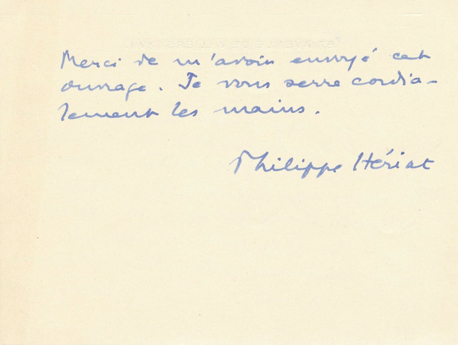 Philippe HERIAT écrivain hériat 4 lettres autographes M. Rostand Sarah Bernhardt