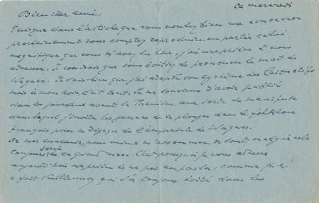 Sylvio LAZZARI compositeur: ne pas citer Wagner ! lettre autographe signée