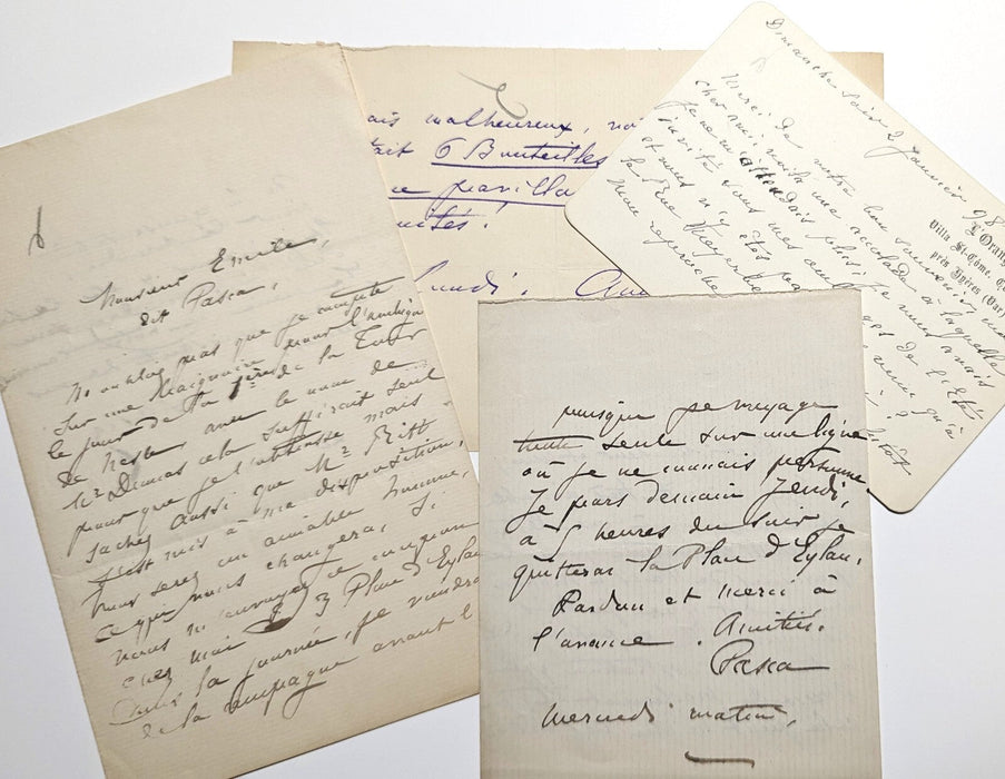 Madame Pasca comédienne 3 lettres autographes signées