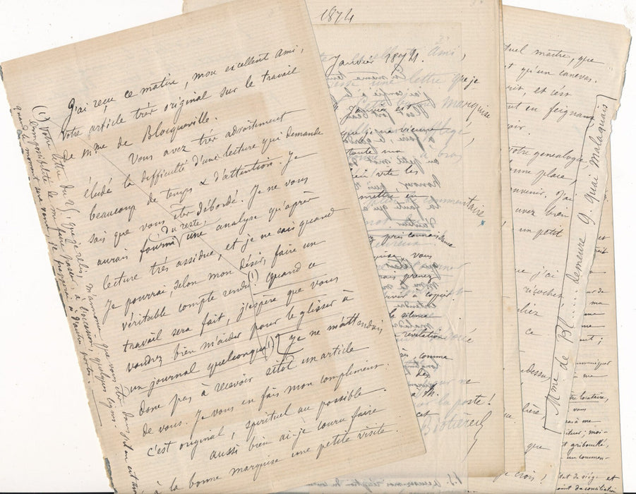 Francisque de BIOTIÈRE 27 lettres autographes signées à Eugène de LA COTTIÈRE