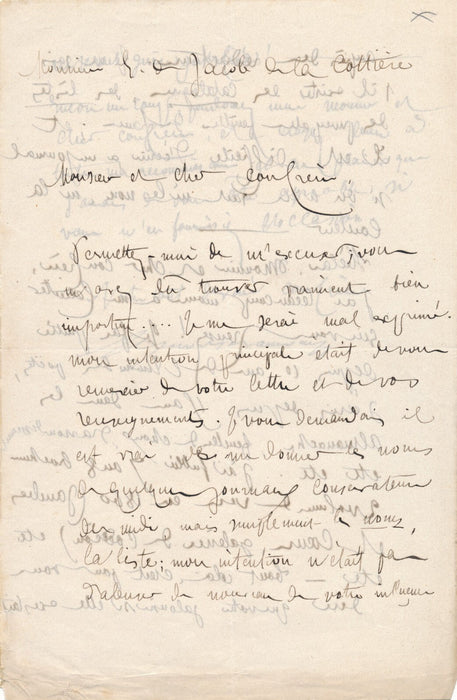Alphonse BAUDOUIN  7 lettres autographes signées à Eugène de LA COTTIÈRE Aube