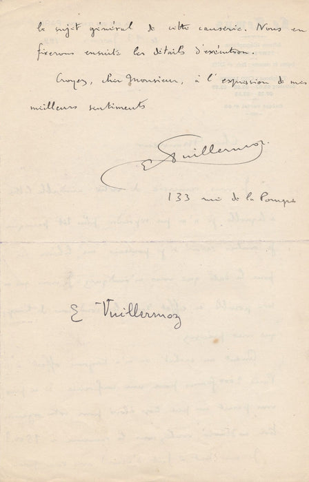 Compositeur Vuillermoz lettre autographe signée conférence prix