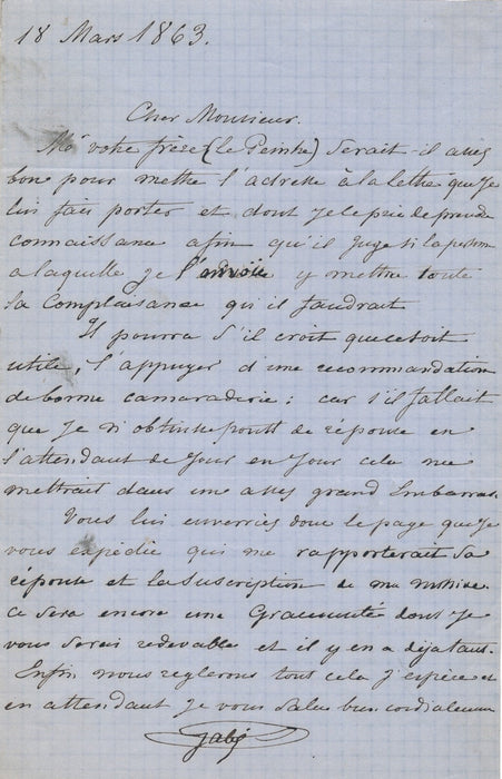 Nicolas Edward  Edouard GABE GABÉ 2 lettre autographes signées cap Gris-Nez