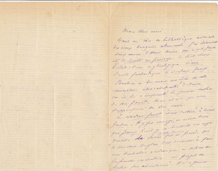 2 lettres autographes signées Léonce DÉTROYAT propose un nouveau ballet Massenet