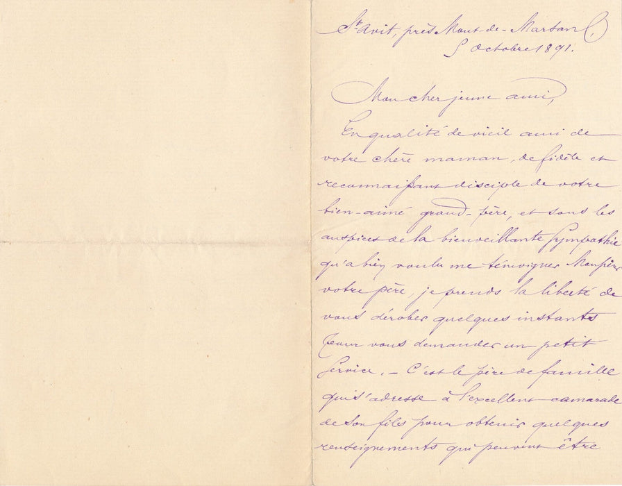 Francis PLANTÉ 2 lettres autographes signées et notes éducation de son fils