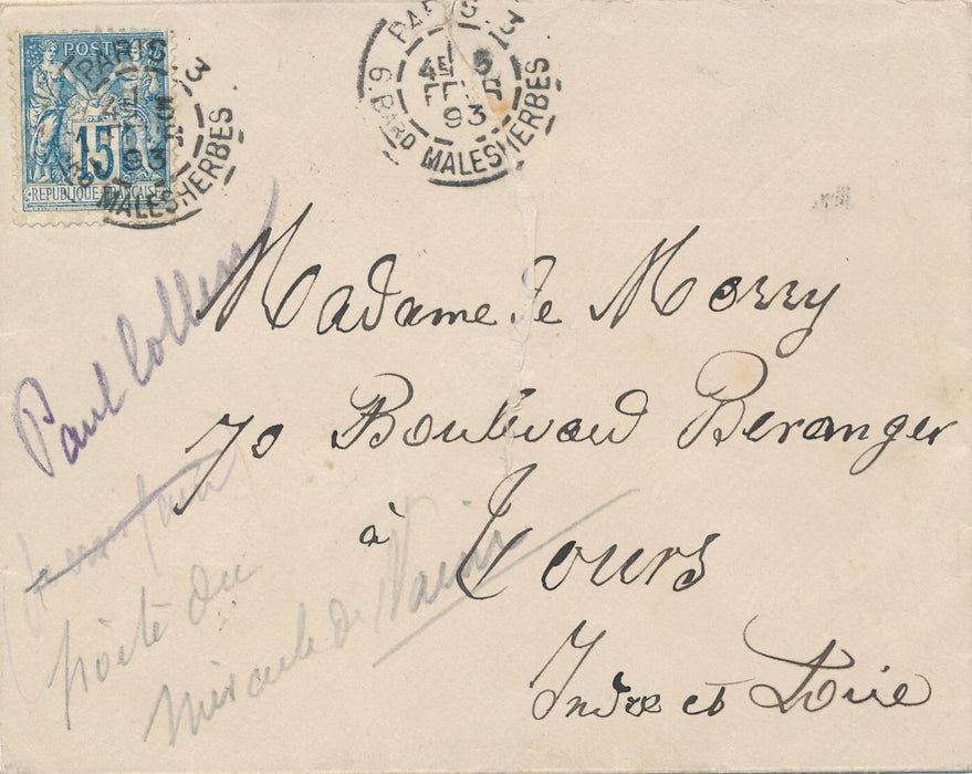 Paul COLLIN belle lettre sur drame Le Miracle de Naïm autographe signée