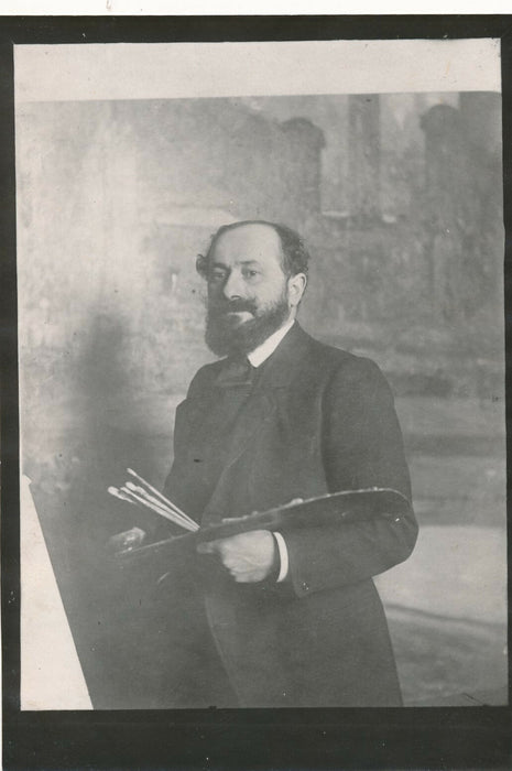 Jules ADLER Tirage argentique d’époque photo photographie palette pinceaux toile