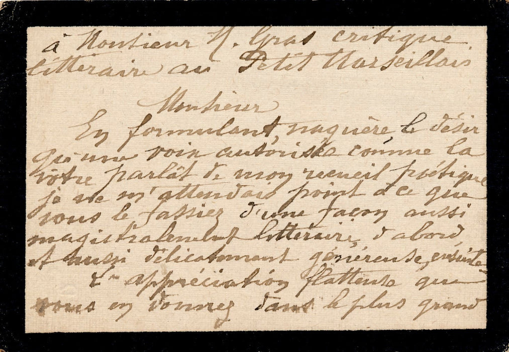 poésie L. Pouzol, poète, actif vers 1930 carte autographe signée