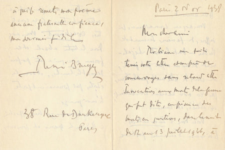 René BRUYEZ poète Le Serment de Verdun auteur lettre autographe signée