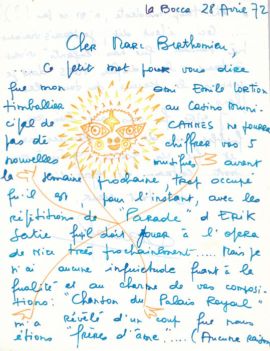 Daniel SCHMITT ensemble lettres et poèmes autographes illustrés