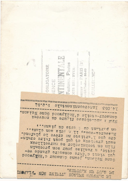 Gene NELSON danse danseur photo photographie 1951 saut