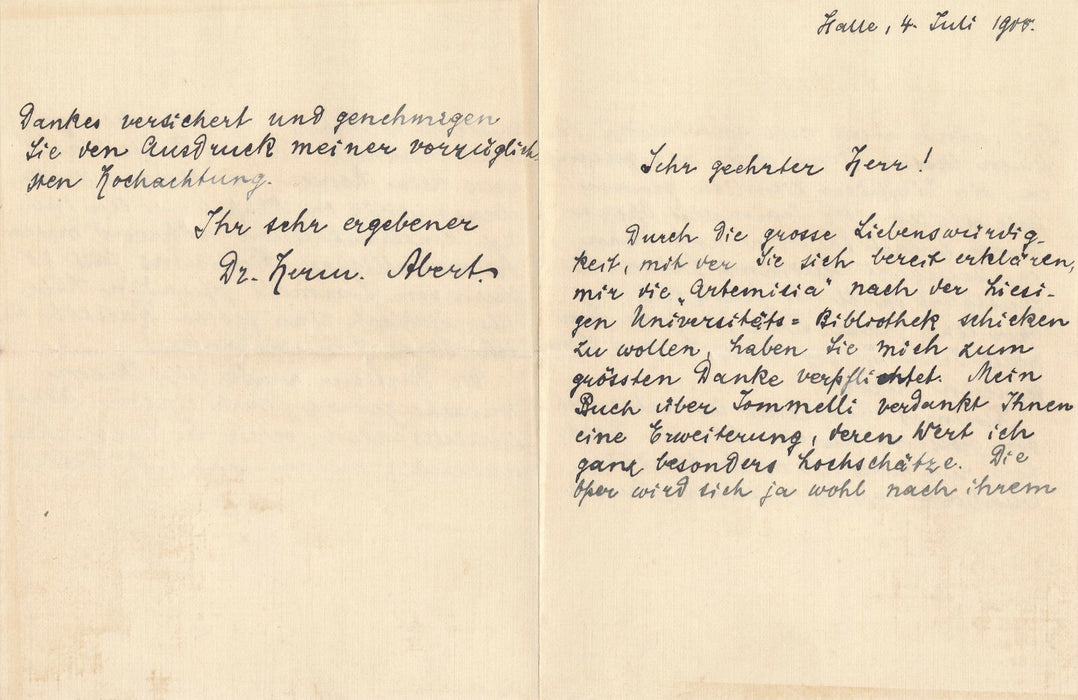 Hermann ABERT musique 5 lettres autographes signées Jommelli  Rodolphe Allemagne