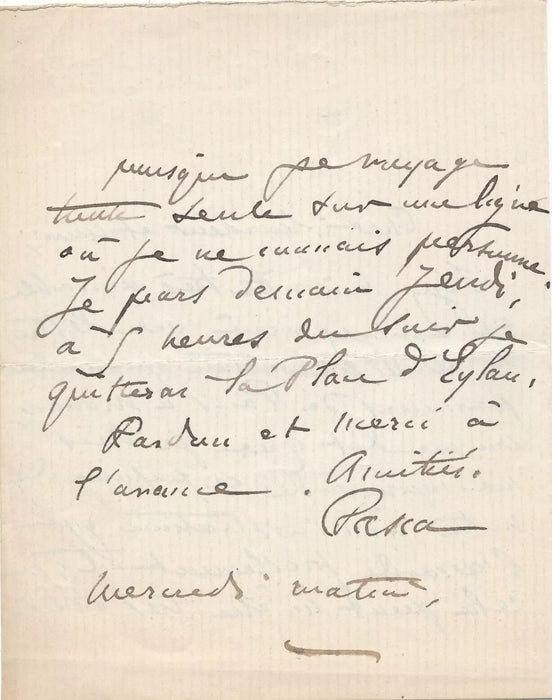 Madame Pasca comédienne 3 lettres autographes signées