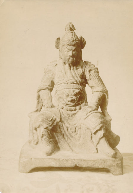 Statue chine Guan Yu kung-fu, dieu de la Guerre papier albumine époque photo