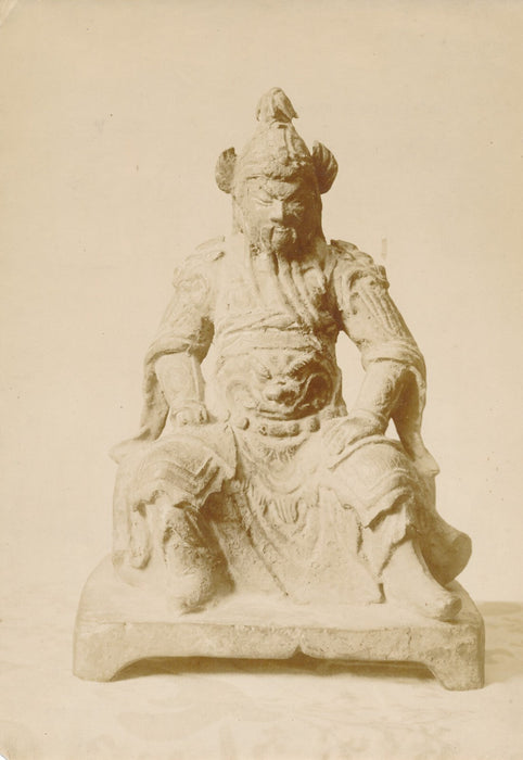 Statue chine Guan Yu kung-fu, dieu de la Guerre papier albumine époque photo