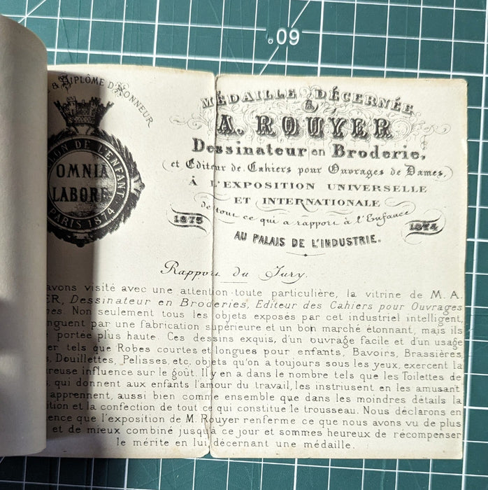 A. ROUYER dessinateur broderies tapisseries dépliant v. 1880 motifs imprimés