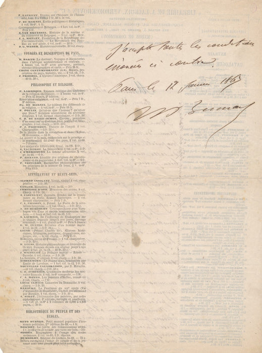 théâtre William BUSNACH  demande bifteck  lettre autographe et note