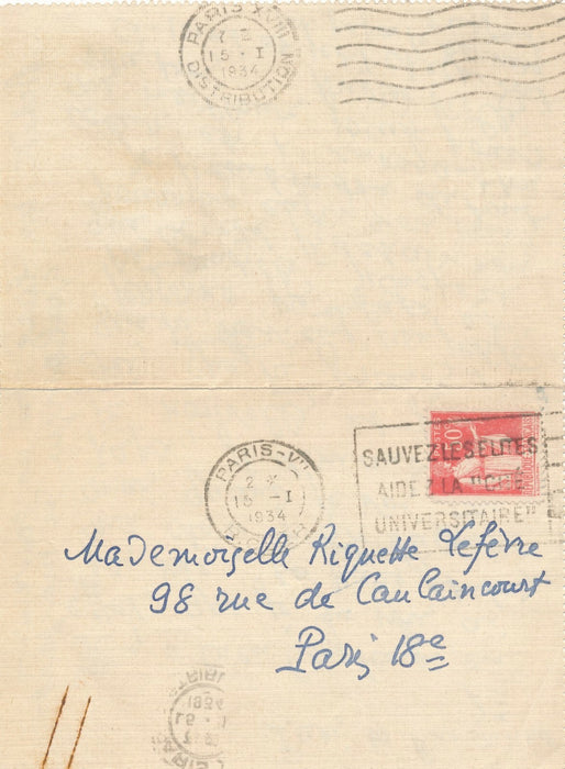 Andrée VIOLLIS journaliste militante féministe lettre et 2 cartes autographes