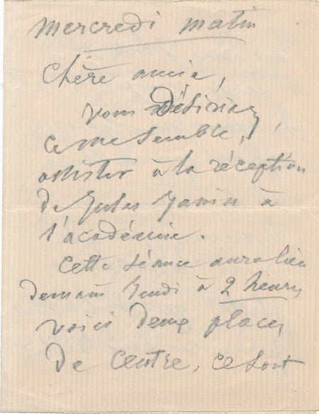 Musique Ambroise THOMAS lettre autographe signée Académie réception Jules Janin 