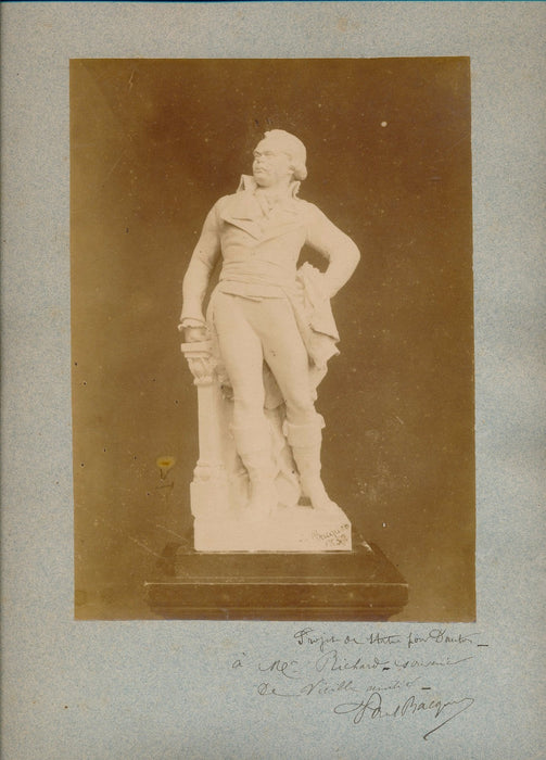Photographie signée Paul Bacquet projet statue Danton albumine sculpteur