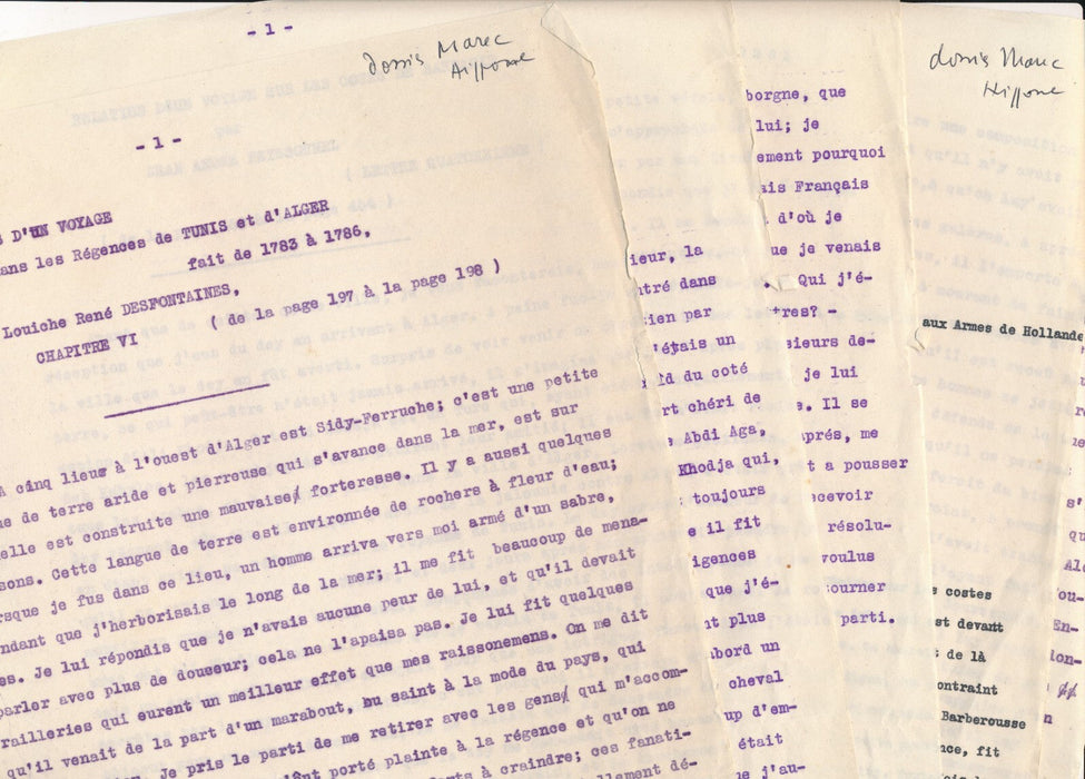 Erwan MAREC amiral phares Afrique du Nord divers documents autographes ou non