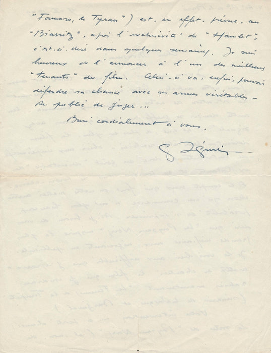 Cinéma Georges Régnier Regnier films 2 autographes signée Paysans noirs