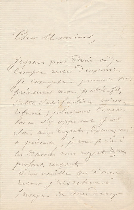 HURAULT de LIGNY peintre Mont Saint Aignan lettre autographe signée ses jambes !