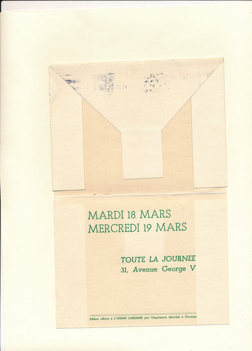 Suzanne BERTILLON décoratrice invitation Union Lorraine Wendel Balmain Dior ...