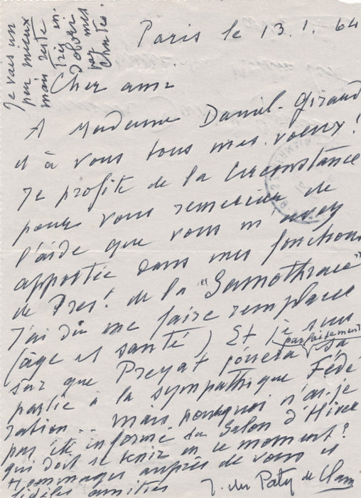 Jacques de PATY DE CLAM peintre 7 lettres autographes graveur DANIEL-GIRARD