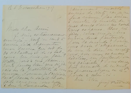 Henry Bataille lettre autographe signée à Paul Fort Henry Hertz théâtre places !