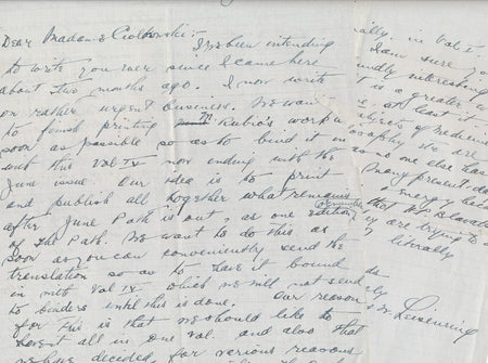 Winifred Wilson LEISENRING occultisme théosophie 2 lettres autographe signées