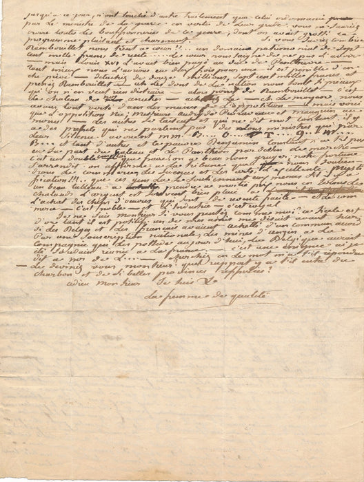 Étienne Lamothe Langon lettre autographe polémique liste civile roi