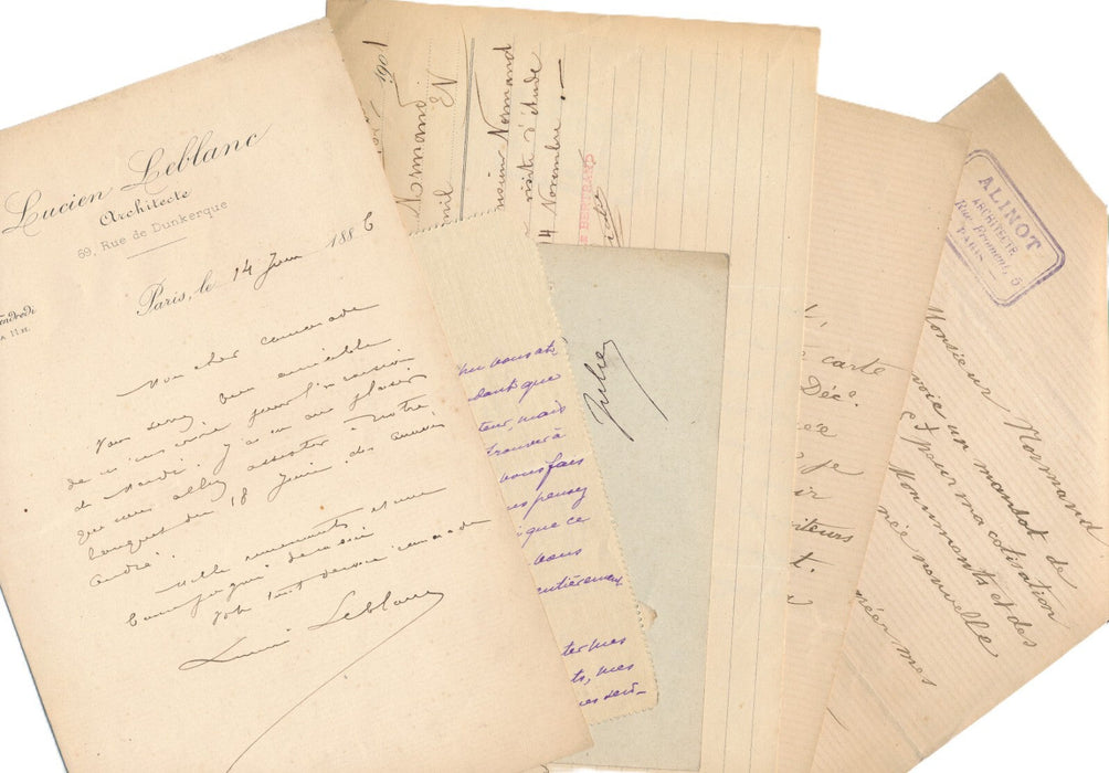 ARCHITECTURE Correspondance 40 lettres autographe Charles NORMAND Amis des Arts