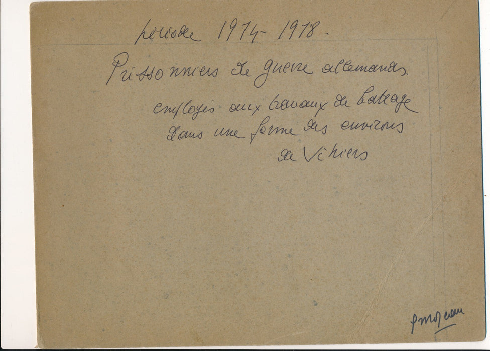 guerre 1914-1918 Prisonnier allemands Vihiers Maine et Loire photo albumine