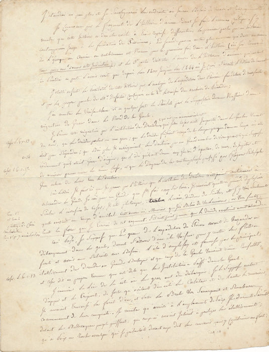 Historien BRESSEAU sur origines Amiens longue lettre autographes signées 1842