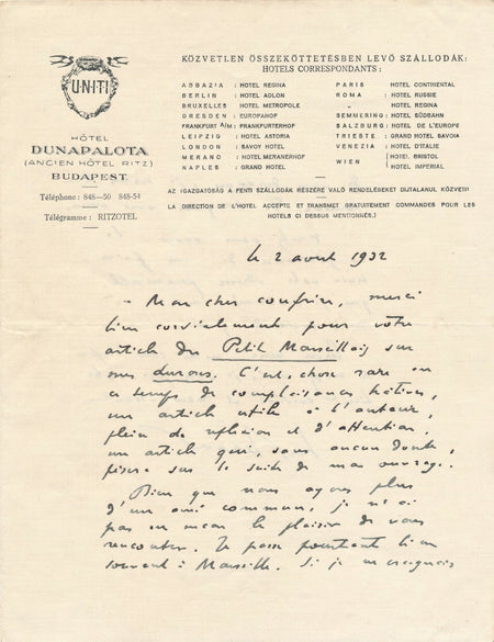 Henri BÉRAUD son livre Lurons de Sabolas lettre autographe signée Beraud