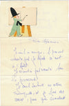 Henry d'ANTY peintre, Montmartre lettre autographe signée petite collage