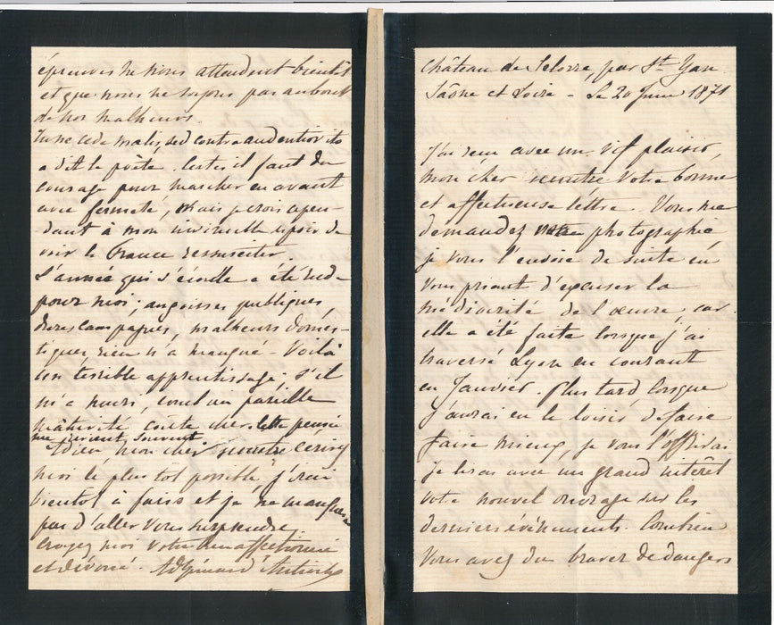 Adhémar d ANTIOCHE 3 lettres autographes signée Commune et guerre 1870 à d'Arsac