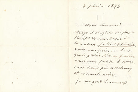 Eugène LABICHE invite Moreau-Chaslon Augier Arago cravate noire autographe signé