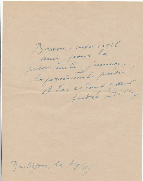 Ensemble 5 lettres autographes signées André BILLY bibliophilie Céline Lothe