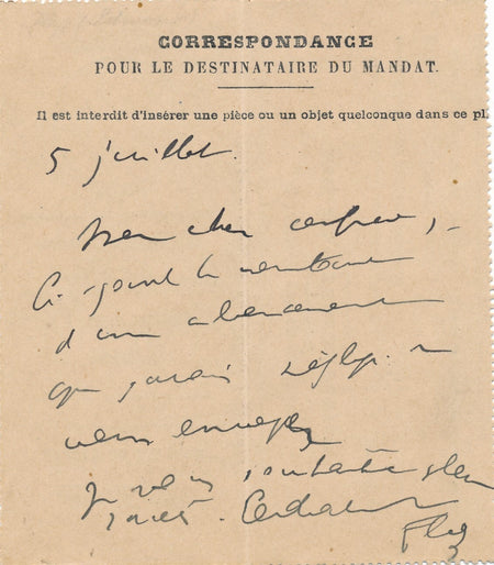 Edmond FLEG lettre autographe signée mandat figure du judaïsme 1931