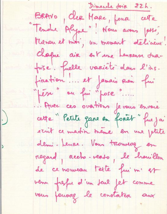 Daniel SCHMITT ensemble lettres et poèmes autographes illustrés